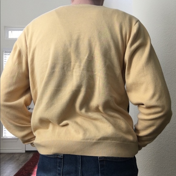 Yellow Sweater w/ Black Diamond Pattern - Picture 2 of 3